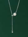 thumb 925 Sterling Silver Shell Flower Minimalist Lariat Necklace 3