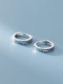 thumb 925 Sterling Silver Round Minimalist Huggie Earring 0