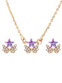 thumb Alloy Crystal Dainty Star Earring and Necklace Set 0
