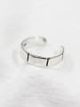 thumb 925 Sterling Silver Smooth Geometric Minimalist Band Ring 0