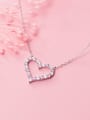 thumb 925 Sterling Silver  Fashion Diamond Hollow Heart Shape Necklace 0