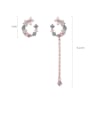 thumb Copper Cubic Zirconia Multi Color Round Minimalist Stud Earring 1