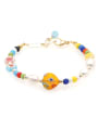 thumb Tila Beads Freshwater Pearl Multi Color Round Minimalist Stretch Bracelet 0