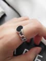thumb 925 Sterling Silver Enamel Rubber Chain Vintage Free Size Midi Ring 1