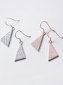 thumb 925 Sterling Silver Cubic Zirconia Triangle Dainty Hook Earring 1