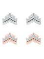 thumb 925 Sterling Silver Cubic Zirconia Triangle Classic Stud Earring 1