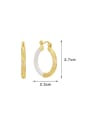 thumb Brass Enamel Geometric Minimalist Huggie Earring 2