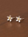 thumb 925 Sterling Silver Flower Minimalist Stud Earring 0