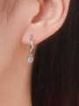 thumb 925 Sterling Silver Cubic Zirconia Heart Minimalist Huggie Earring 1