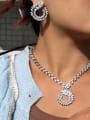 thumb Brass Cubic Zirconia  Luxury Irregular Ring Earring Bangle And Necklace Set 1