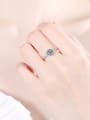 thumb Sterling Silver Moissanite Round Dainty Solitaire Engagement Rings 1