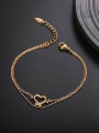 thumb Alloy Heart Minimalist Double Layer Chain  Strand Bracelet 1