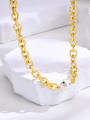 thumb Stainless steel Imitation Pearl Hollow Geometric  Chain Minimalist Necklace 2