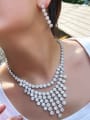 thumb Brass Cubic Zirconia Luxury Tassel   Earring and Necklace Set 1