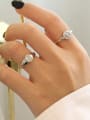 thumb 925 Sterling Silver Cubic Zirconia Round Vintage Midi Ring 4