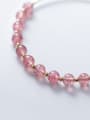 thumb 925 sterling silver Simple strawberry crystal  bracelet 2