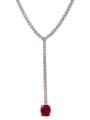 thumb 925 Sterling Silver Cubic Zirconia Lariat Necklace 0