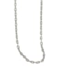 thumb 925 Sterling Silver Hollow Geometric Minimalist Chain Necklace 4