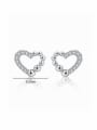 thumb 925 Sterling Silver Cubic Zirconia Heart Minimalist Stud Earring 2
