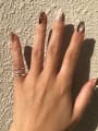 thumb 925 Sterling Silver Vintage Diagonal Tail   Stackable Ring 2