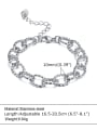 thumb Titanium Steel Hollow  Geometric Chain Vintage Link Bracelet 3