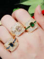 thumb Copper With Gold Plated Fashion Square Band Rings 3