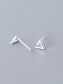 thumb 925 Sterling Silver Hollow Triangle Minimalist Stud Earring 2