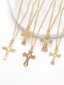 thumb Brass Cubic Zirconia Cross Hip Hop Regligious Necklace 0