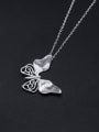 thumb 925 Sterling Silver Simple Setro  Butterfly Pendant Necklace 0