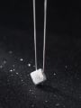 thumb 925 Sterling Silver Smooth Square Minimalist Necklace 2