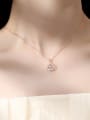 thumb 925 Sterling Silver Moissanite Flower Dainty Necklace 1
