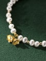thumb 925 Sterling Silver Imitation Pearl Flower Minimalist Handmade Beaded Bracelet 2