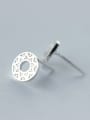 thumb 925 Sterling Silver Hollow  Round Minimalist Stud Earring 1