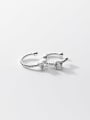 thumb 925 Sterling Silver Cubic Zirconia Round Minimalist Clip Earring 3