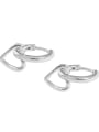 thumb 925 Sterling Silver Smooth Heart Minimalist Huggie Earring 4