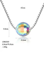 thumb 925 Sterling Silver Simple Synthetic Crystal Pendant Necklace 4