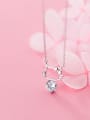 thumb 925 Sterling Silver Cubic Zirconia Fashion Cute Hollow Cat Necklace 0