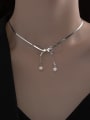 thumb 925 Sterling Silver Imitation Pearl Butterfly Minimalist Necklace 1