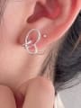 thumb 925 Sterling Silver Torsion Heart Minimalist Stud Earring 1