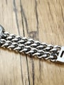 thumb Stainless steel Geo Hip Hop  Bullet double chain Strand Bracelet 4