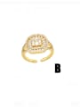 thumb Brass Cubic Zirconia Geometric Vintage Stackable Ring 3