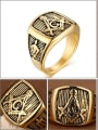 thumb Stainless steel Geometric Vintage Band Ring 4