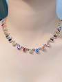 thumb Brass Cubic Zirconia Multi Color Water Drop Luxury Necklace 1