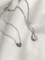 thumb 925 Sterling Silver Heart-round Trend Initials Necklace 0