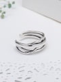 thumb 925 Sterling Silver Hollow Irregular Vintage Stackable Ring 1