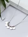 thumb 925 sterling silver simple fashion Round Pendant Necklace 2