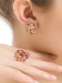 thumb Copper Cubic Zirconia Multi Color Geometric Luxury Stud Earring 1