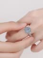 thumb Sterling Silver Moissanite White Flower Dainty Engagement Rings 1