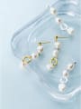 thumb 925 Sterling Silver Imitation Pearl  Round Trend Drop Earring 0