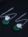 thumb 925 Sterling Silver Shell Flower Vintage Threader Earring 2